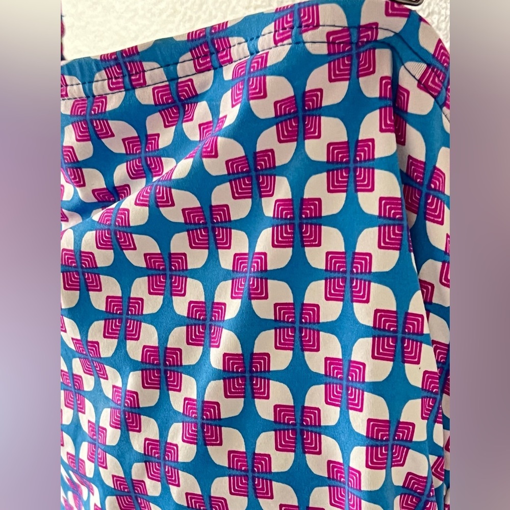 ECHO Design Mid Century Style Retro Geometric One Piece Swimsuit Blue and Purple - Picture 5 of 12